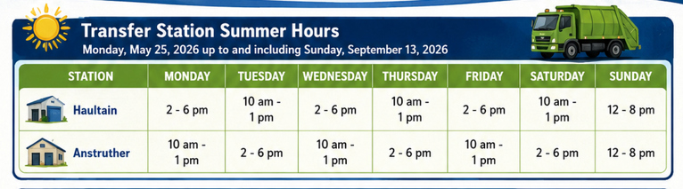 Transfer station summer hours 2026
